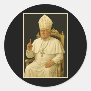Donald Trump als paus Vaticaan Meme 1 Ronde Sticker