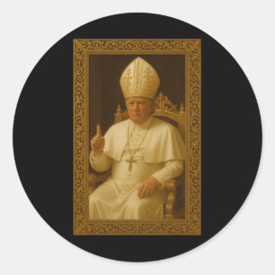Donald Trump als paus Vaticaan meme Ronde Sticker
