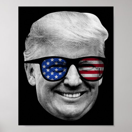 Donald Trump American Flag 4th Of July Poster (Voorkant)