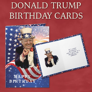 DONALD TRUMP AMERICAN FLAG BIRTHDAY KAART