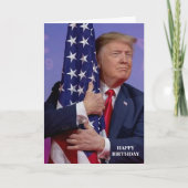 DONALD TRUMP AMERICAN FLAG BIRTHDAY KAART (Voorkant)
