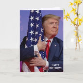 DONALD TRUMP AMERICAN FLAG BIRTHDAY KAART (Gele Bloem)