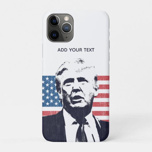 Donald Trump American Flag Custom Text | Blauw Case-Mate iPhone Case (Achterkant)