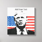 Donald Trump American Flag Custom Text Canvas Afdruk (Voorkant)