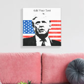 Donald Trump American Flag Custom Text Canvas Afdruk (Insitu (Woonkamer))