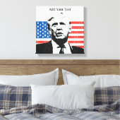 Donald Trump American Flag Custom Text Canvas Afdruk (Insitu (Slaapkamer))