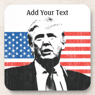 Donald Trump American Flag Custom Text Drankjes Onderzetter