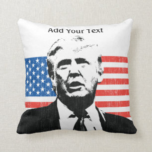 Donald Trump American Flag Custom Text Kussen