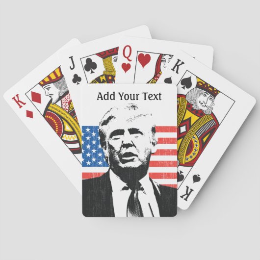 Donald Trump American Flag Custom Text Pokerkaarten (Achterkant)