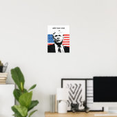 Donald Trump American Flag Custom Text Poster (Thuiskantoor)