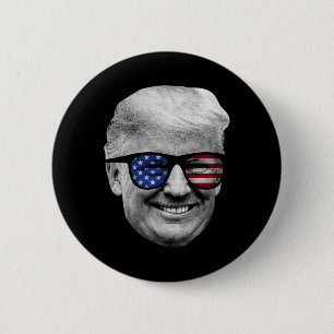 Donald Trump Amerikaanse vlag 4 juli Ronde Button 5,7 Cm