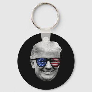 Donald Trump Amerikaanse vlag 4 juli Sleutelhanger