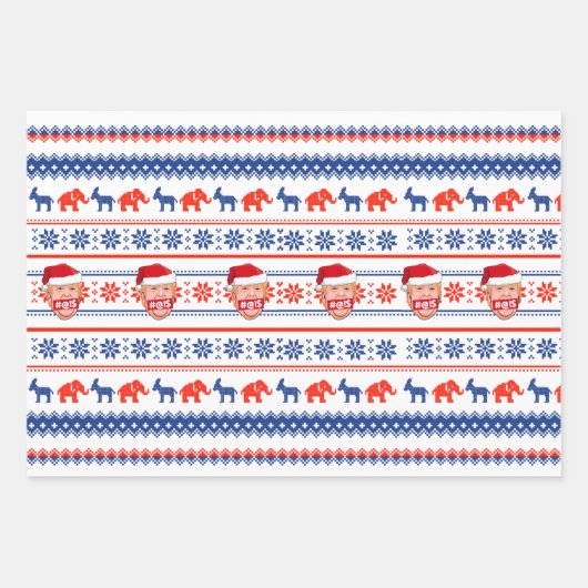 DONALD TRUMP Angry Kerstmis Inpakpapier Vel (Voorkant)