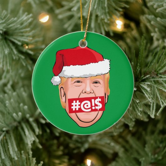 DONALD TRUMP Angry Kerstmis Keramisch Ornament (Boom)