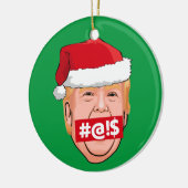 DONALD TRUMP Angry Kerstmis Keramisch Ornament (Links)