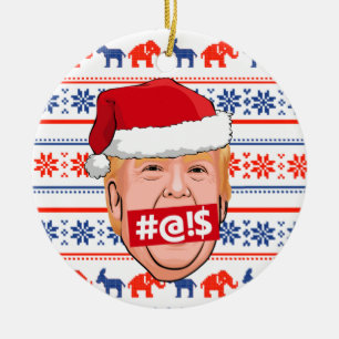 DONALD TRUMP Angry Kerstmis Keramisch Ornament