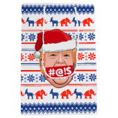 DONALD TRUMP Angry Kerstmis Medium Cadeauzakje (Achterkant)