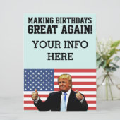 DONALD TRUMP ANNIVERSAIRE DU PARTI INVITATIONS SUR (Debout devant)