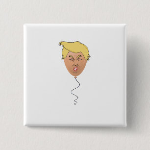 Donald Trump Balloon Vierkante Button 5,1 Cm