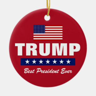DONALD TRUMP BESTE PRESIDENT OOT EENS KERSTMIJS KERAMISCH ORNAMENT