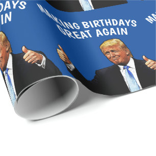DONALD TRUMP BIRTHDAY WRAPPING PAPIER