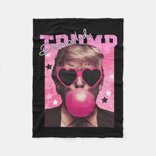 Donald Trump Bubble Gum Pink Sungles Fleece Deken (Voorkant)