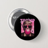 Donald Trump Bubble Gum Pink Sungles Ronde Button 5,7 Cm (Voorkant /achterkant)