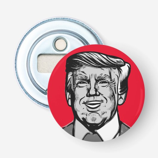 DONALD TRUMP BUTTON FLESOPENER (Voorkant)