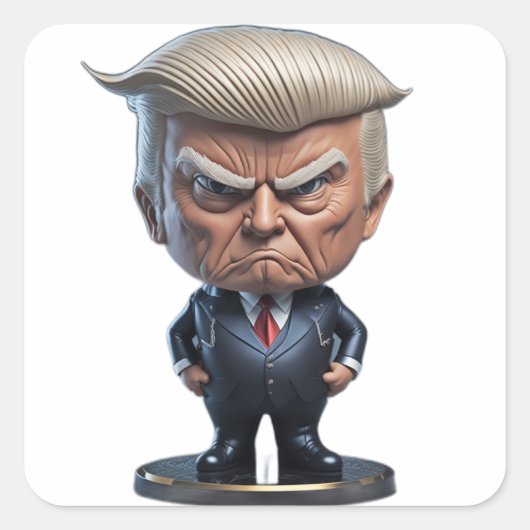 Donald Trump Caricature Vierkante Sticker (Voorkant)
