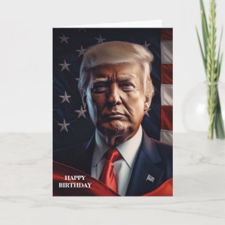 DONALD TRUMP CARTE D'ANNIVERSAIRE DU DRAPEAU AMÉRI