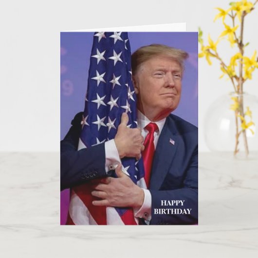 DONALD TRUMP CARTE D'ANNIVERSAIRE DU DRAPEAU AMÉRI (Fleur jaune)