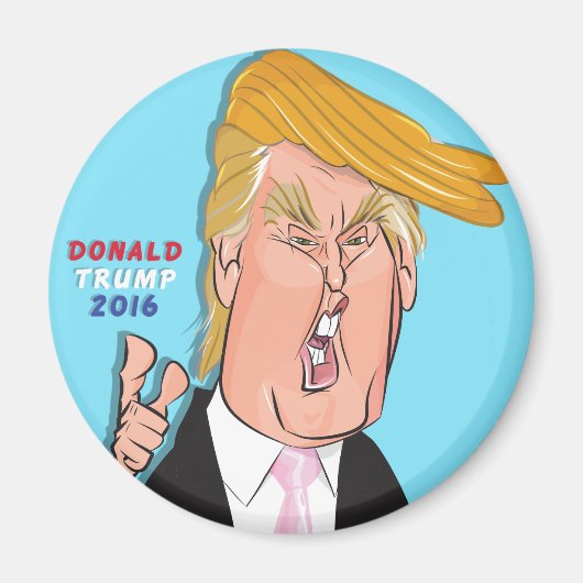 Donald Trump Cartoon Magnet Magneet (Voorkant)