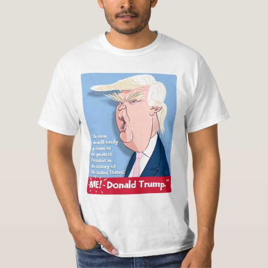 Donald Trump Cartoon T-Shirt : Groot President. (Voorkant)