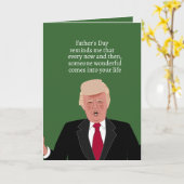 Donald Trump Cartoon Vaderdag Kaart (Gele Bloem)