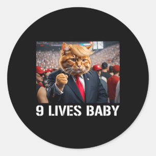 Donald Trump Cat Nine woont in Baby Ronde Sticker