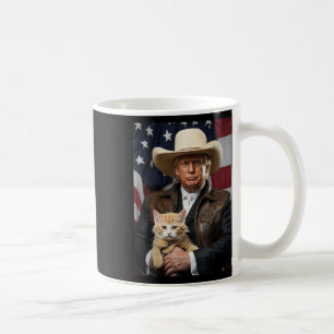 Donald Trump Cat Shirt Cowboy Amerikaanse vlag Fun Koffiemok