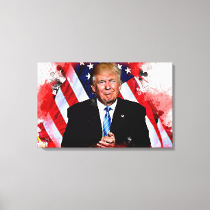 Donald Trump Celebration Schilderij Canvas Afdruk