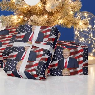 DONALD TRUMP CHRISTMAS WRAPPING PAPER CADEAUPAPIER