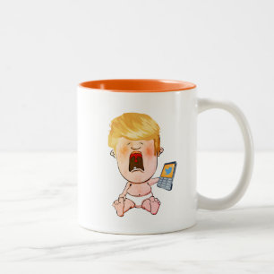 Donald Trump Crying Baby Tweekleurige Koffiemok