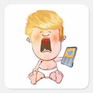 Donald Trump Crying Baby Vierkante Sticker