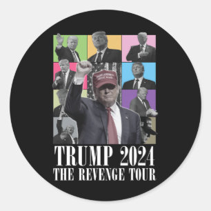 Donald Trump De Wraak Tour 2024 voor mannen en vro Ronde Sticker