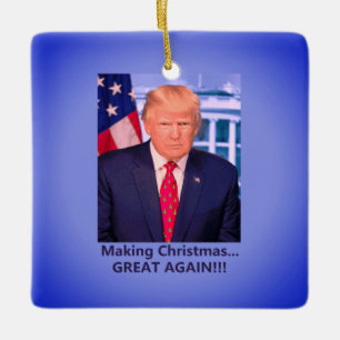 Donald Trump die Kerstmis weer geweldig maakt!!! Keramisch Ornament