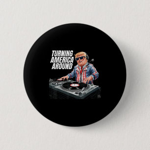 Donald Trump-dj draait Amerika om President 2 Ronde Button 5,7 Cm