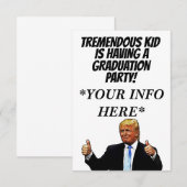 DONALD TRUMP ÉCOLE DIPLÔMÉE INVITATIONS DE PARTIS (Devant / Derrière)