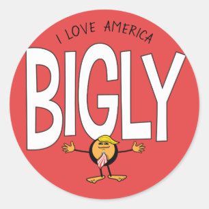 Donald Trump Emoji - Ik hou van Amerika Ronde Sticker
