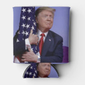 Donald Trump en de Amerikaanse vlag Blikjeskoeler (Voorkant)