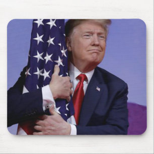 Donald Trump en de Amerikaanse vlag Muismat