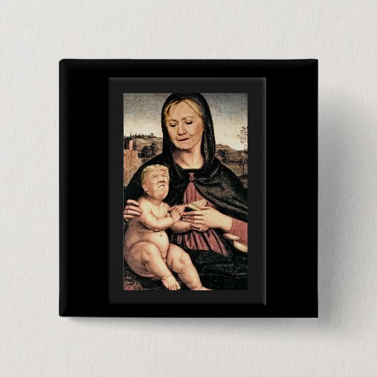 Donald Trump en Hillary Clinton Vierkante Button 5,1 Cm (Voorkant)
