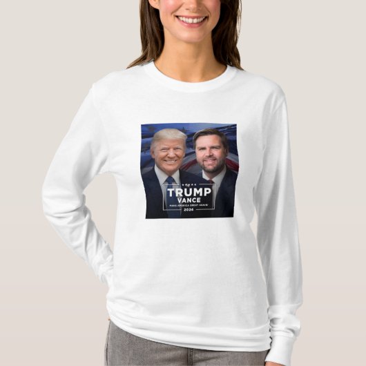 Donald Trump en JD Vance T-shirt (Voorkant)