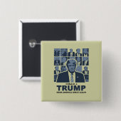 DONALD TRUMP ERA VIERKANTE BUTTON 5,1 CM (Voorkant /achterkant)